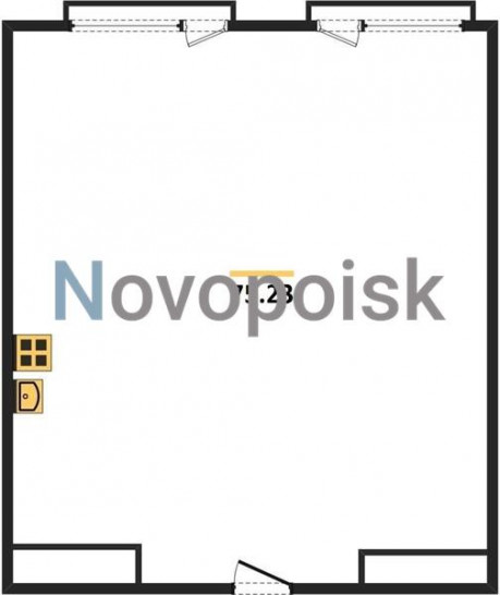 Однокомнатная квартира 75.23 м²