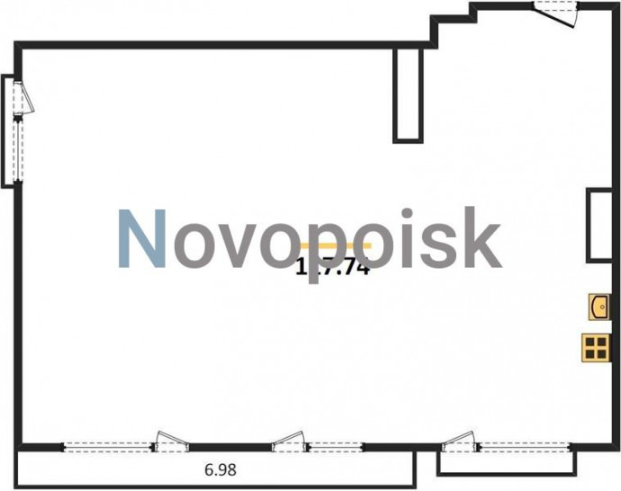 Двухкомнатная квартира 117.74 м²
