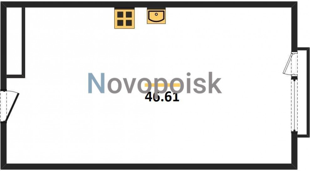 Студия 46.61 м²