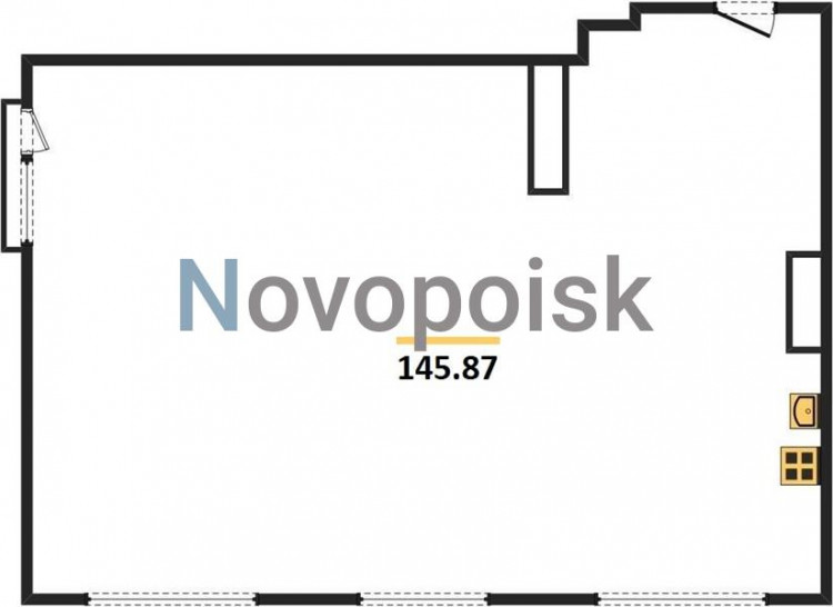 Двухкомнатная квартира 145.87 м²