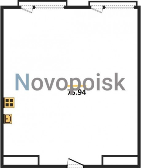 Однокомнатная квартира 75.94 м²